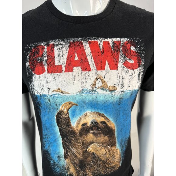 Sloth "Claws" Graphic Black T-Shirt Medium - Picture 12 of 16